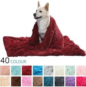 Cobertor fofo de cachorro, aquecedor de pet de pet de pele quente para cães gatos reversíveis de dupla camada lavável tampa para sofá de cama para cachorro sofá carro