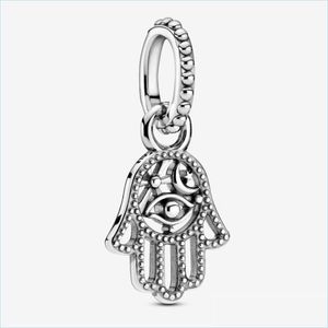 Charms 925 Sterling Silber Schutz Hamsa Hand Dangle Charm Fit Original Europäisches Armband Modeschmuck Zubehör Drop Lieferung Dhjnh