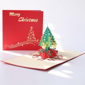 Çevre Dostu Noel Tebrik Kartları 3D El Yapımı Pop Up Hediye Kartı Xmas Partisi Tatil Davetiyesi RRB16414