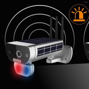 10000mAH Solor Enerji Kamerası Açık Güvenlik Monitörü 2MP Kızılötesi Ses Işık Hareket Algılama Alarmı Güneş Paneti 1080p
