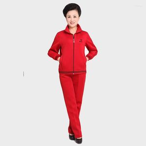 Kadınların Terzini Büyük Boy Kadın Giysileri Spor Takımı Kadın Zarif Orta Çağ Giyim Lady Set Sıradan 2 Parça Kalite Güvencesi 77