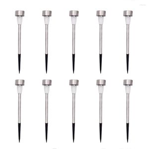 10pack Solar Powered Light Light Stainable Steel Outdoor Lamp Водонепроницаемое светодиодное ландшафтное освещение для дорожного дворика Ярд