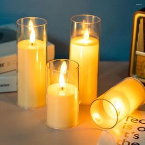 Настольные лампы светодиодные плавкие мерцающие свечи с питанием от батареи электронные общие лампы свадьба на день рождения домашний орнамент