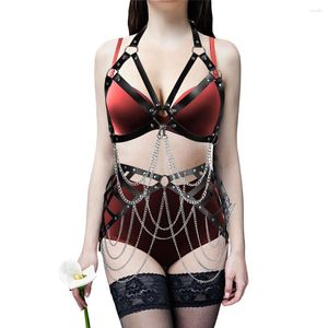 Kemerler Punk Lingerie Giyim Aksesuarları Kadın Deri Kemer Metal Kadın Harajuku Goth Holografik Kıyafetler Gotik Stil