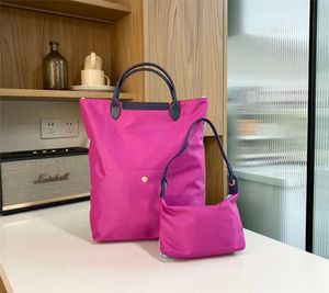 Sacos de embreagem de designer bolsa de ombro 2 peças/conjunto de bolsas duplas cores sacos de compras reutilizáveis à prova dwaterproof água grande capacidade ao ar livre