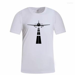 Erkek Tişörtleri Uçak Baskı Düz ​​Erkek Gömlek Tüp Moda Moda Günlük Grafik Tees Adam Kısa Kollu Erkekler Egzersiz