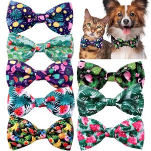 Yay bağları küçük köpek ayarlanabilir bk meyve desen yaka slaytlar bowties ve kedi köpekler için çıkarılabilir elastik bantlar ile