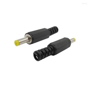 Aydınlatma Aksesuarları 10 PCS Siyah 4.0mm x 1.7mm DC Güç Erkek Fiş Jack Adaptörü Düz lehim konnektörü