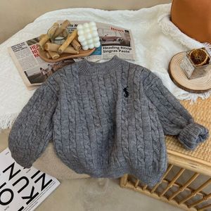Sonbahar Bebek Erkek Kız Sweaters Çocuk Krallık Kış Örgü Sweater Toddler Kız Sıcak Giysiler Boys Top 2-7T