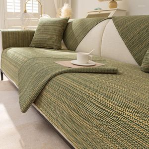 Fodere per sedie 1Pc Cotone e lino quadrato Puff Cover per divano moderno divano ad angolo Soggiorno Protector Slipcovers