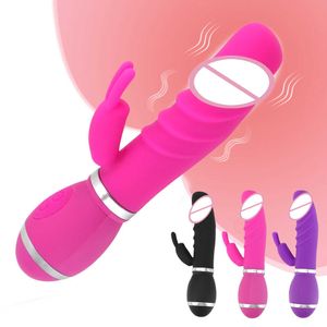 Компания красоты 12 скоростей G Spot Vibrator с питанием от батареи Реалистичные вибраторы дилдо Сексуальные игрушки для женщин -вибраторного стимулятора вибратора кролика