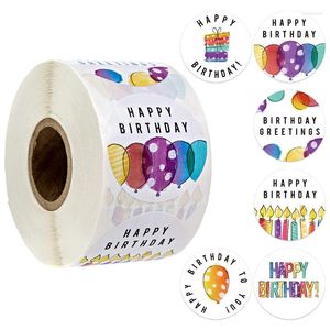 Подарочная упаковка 500pcs с днем ​​рождения наклейки приветствуются круглые этикетки для печати для вечеринки с расщепленной книгой y5gb