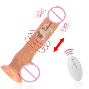 Компания красоты Автоматическое растяжение вращение больших дилдеров для женщин вибраторы вагинальная анальная заглушка поддельный пенис женский мастурбатор беспроводные сексуальные игрушки эротики