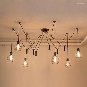 Kolye lambaları Nordic Retro Edison Ampul Işıkları Vintage Loft Antika Asma Lamba Örümcek Diy Tavan Süspansiyon Modern