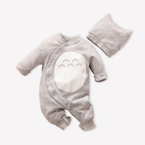 ROMTER BURLED Little Baby Girls Boy Kleidung niedliche Tier Totoro Kostüm Bebes Geborene Twin -Säuglings -Kleidung Kleidung Jumpsuit Hut Set 221018