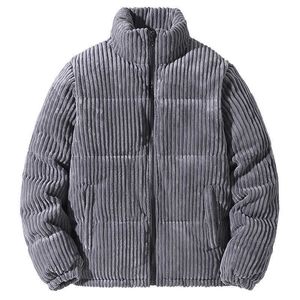 Erkek Ceket Moda kadife kabarık ceketler ve katlar erkekler için pamuklu yastıklı kalın sıcak kabarcık parkas dış giyim paltoları büyük boy m-5xl g221013
