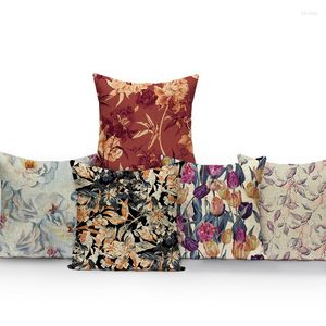 Yastık vintage dekoratif kapaklar retro çiçek atma yastıkları kapak çiçeği özel kanepe arabası yastık kılıfı