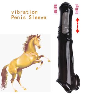 Предметы красоты вибрация пениса в рукаве сексуальные игрушки для мужчин откладывают эякуляцию вагинальной стимуляции фаллоимитаторы пени кольцо Дик увеличение расширения вибратора