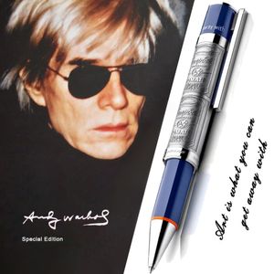 Coleção de edição especial limitada caneta Andy Warhol relevos barrel metal canetas escritos de redação de escritórios da escola