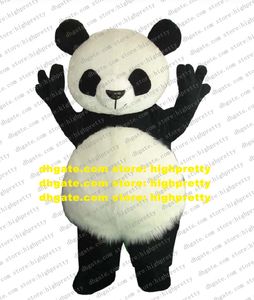 Yeni versiyon Çin devi panda ayı maskot kostümü yetişkin karikatür karakter davul up iş komik cx4018