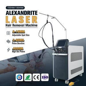 Alexandrite Uzun Darbe Lazer Epilasyon Makinesi Çift Dalgalı 1064NM 755M 4000W Tüm Vücudu ve Yüz Tedavisi