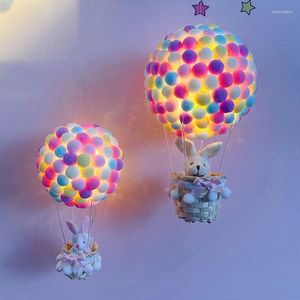 Gece Işıkları DIY El yapımı Yaratıcı Işık Çocuklar ve Kız Yatak Odası Dekor Asma Lamba Hava Balonu Romantik Doğum Günü Hediyesi
