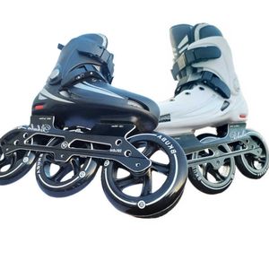 Buz patenleri satır içi 125mm tekerlekler paten silindirleri ayakkabı paten hız profesyonel slalom acemi erkek kadın spor ayakkabı l221014