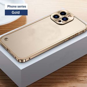 Для iPhone 14 Pro Frame Case Case Luxury Aluminum сплав Metal для магнитной магнитной беспроводной зарядки 11 12 13 PROMAX 12MINI 13 мини -поддержка