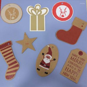 Noel Dekorasyonları Ücretsiz Gemi 20/30/40/ 50 PCS Kağıt Hediye Etiketleri DIY Çok Stil El Sanatları Halat Etiketleri ile Asmak Tag