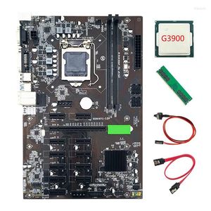 Anakartlar B250 BTC Maden Makinesi Anakart LGA115112 16X DDR4 4GB 2666MHz RAM SATA Kablo Anahtarı G3900 CPU