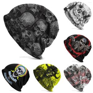 Berets Skeleton Skullies Beanies Caps полностью готическая вязаная шляпа зима теплые капоты для мужчин