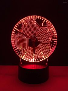 Gece Işıkları 2022 Yaratıcı Gerçek Saat 3D LED LIGH CLUB Yedi Renk Abajur Touch Lamb Yenilik Hediyeleri Lampara USB