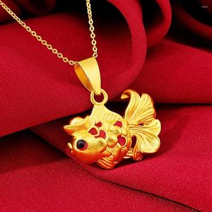 Подвесные ожерелья золотистые женские женские девушки цепь 18 тыс. Желто-золото, наполненное модными украшениями, подарок