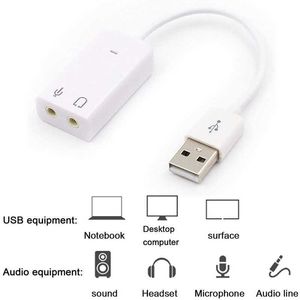 Harici Dizüstü Ses Kartı USB 2.0 Sanal 7.1 Kanallı Ses Adaptörü PC Mac için Telli Torba ile