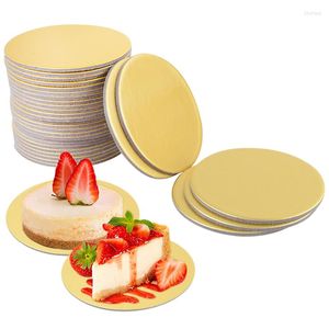 Bakeware Tools 10 16 22 26cm Golden Round Cake Board Circle Cardboard Base For Decorating Supplies Party Cupcake Dessert Tray