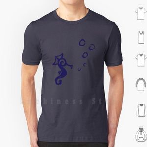 Erkekler Tişörtleri Denizatı Gömlek Baskı Pamuk Serin Tee Doodle Linedrawing Ser Avlanma Desen Spiral Soyut ŞEKİL