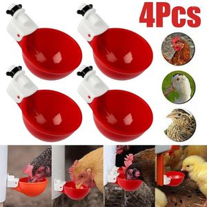 Diğer Kuş Malzemeleri 4 PCS Tavuk Otomatik Sulama Kupaları Kümes Hayvanları İçen Su Kupası Waterer Kase Kiti Duck Quail Farm Coop