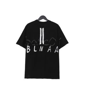 Lüks Moda Marka Erkek Tişört Polo Gömlek Aydınlık Etkisi Mektup Deseni Kısa Kollu Yuvarlak Boyun Yaz Gevşek Tişört Üst Beyaz Siyah