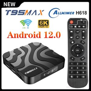 Оригинальный T95 Max Smart TV Box Android12 Allwiner H618 4K HDR10 AV1 2,4G/5G BT4.0 Ultra HD HDR T95Max TV Prefix VS X96 Plus Tanix