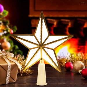 Рождественские украшения дерево Пятиконечный звездный светодиодный световой световой светло-световой топпер освещенные лампы домашний год украшения подарок