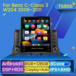 Araba DVD Radyo Oyuncusu GPS Navigation BT Multimedya Carplay DSP Android 11 Mercedes Benz C Sınıfı 3 W204 S204 2006-2011