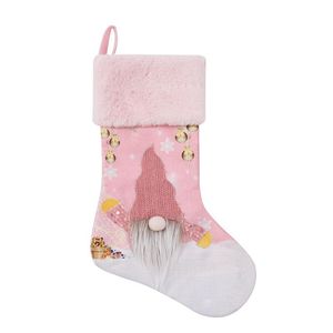Рождественские украшения орнаментальные носки для конфет -сумки для домашних вечеринок розовые с лампой Chrestma Tree Luminescence Rudolph Festival Festival RRE15276