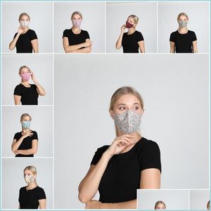 Tasarımcı Maskeleri Yeniden Kullanılabilir Maskarilla Yıkanabilir Pamuk Bez Yüz Maskeleri Havalandırma Solunum Tipi V Çiçek Kadın Güneş Koruyucu Toz Preven DHBSG