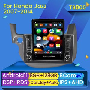 2 Din Android 11 Автомобильный DVD-плеер для HONDA FIT JAZZ 2007-2013 Тесла Стиль Мультимедиа Видео Разделение экрана Головное устройство GPS