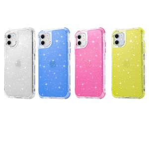 İPhone 14 Pro Max Telefon Kılıfları için Hibrid Zırh Glitter Clear Clear Comple Sparkle Şeffaf Şok geçirmez Koruyucu Arka Kapak