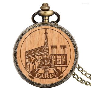 Pocket Saatler Heykel oyulmuş Eyfel Kulesi Paris France Binası Figürin Heykeli Ahşap El Sanatları Kuvars Ahşap Saat Hatıra Hediyeleri