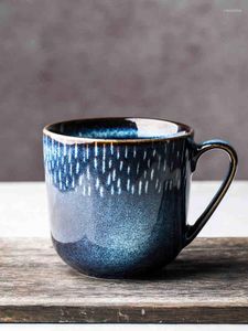 Кружки метеорной душ кофейня чашка 375 мл кофей эспрессо чашки ретро стиль экспресс -кофе синий капучино кружка