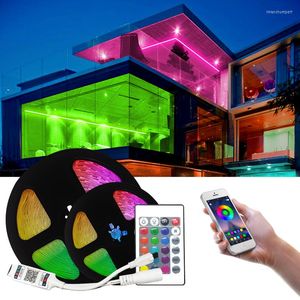 Strips 5M 10M 15M 20M Led Strip Lights RGB Waterproof  No-Waterproof Bluetooth Flexible Ribbon Tape Diode Decoration For Wall Bedroom