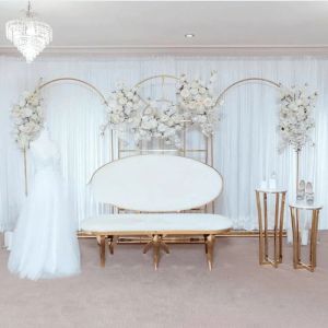 2PCS Wedding Decoration Big Base Metal Frame Flower Arch Welcome Banner for Wedding Backdrop Decor Birthday Stage Anniversary Balloons Stand