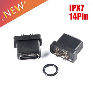 Aydınlatma Aksesuarları 10pcs/2pcs Micro USB 3.1 Su geçirmez IPX7 Tip C Güç Konnektörü Jack 14pin Dikey Soket Tip-C Şarj Portu Dock
